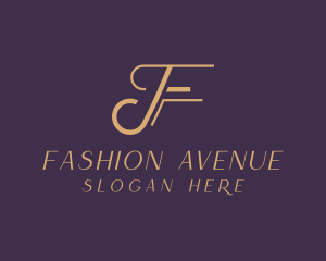 Gold Fashion Letter F logo design