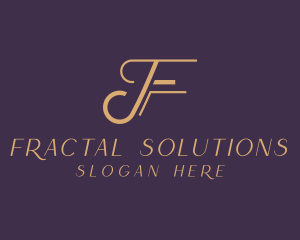 Gold Fashion Letter F logo design