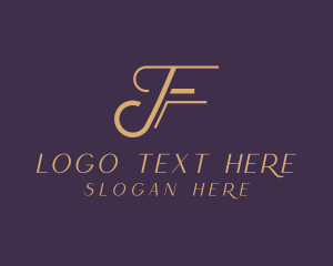 Minimalist - Gold Fashion Letter F logo design