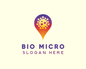 Microbiology - Virus Location Pin logo design
