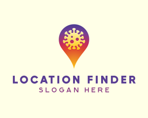 Geolocation - Virus Location Pin logo design