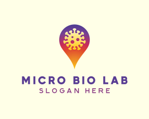 Microbiologist - Virus Location Pin logo design