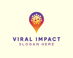Epidemic - Virus Location Pin logo design