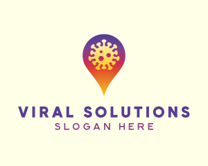 Virus Location Pin logo design