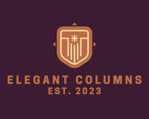 Law School Column Shield logo design