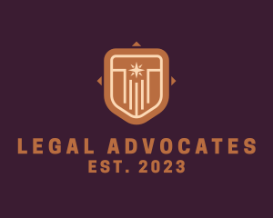 Law School Column Shield logo design