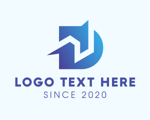 Structural - Blue Real Estate Letter D logo design