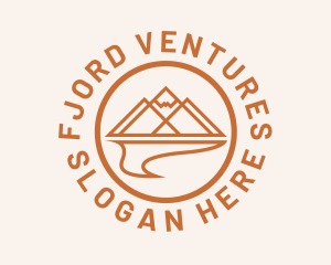 Fjord - River Mountain Peak Circle logo design