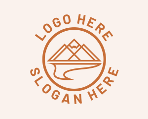 River Mountain Peak Circle logo design