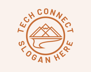 Environment - River Mountain Peak Circle logo design