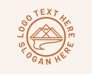 Trip - River Mountain Peak Circle logo design