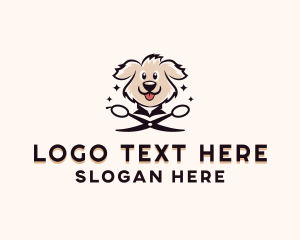 Canine - Dog Grooming Scissors logo design