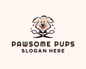 Dog Grooming Scissors logo design