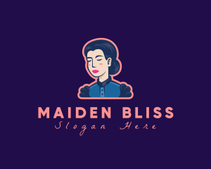 Maiden - Maiden Woman Cartoon logo design