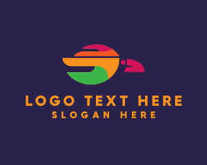 Toucan - Parrot Flying bird logo design