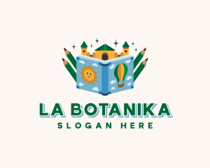Learning - Book Pencil Kindergarten logo design