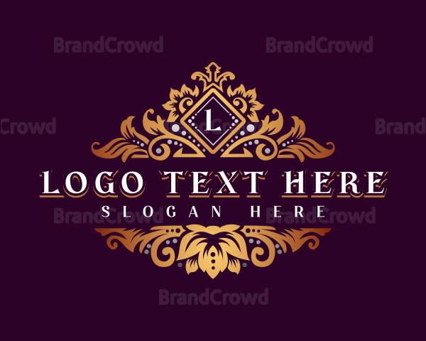 Luxurious Flower Shield Logo