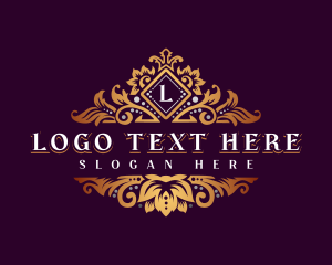 Wedding - Luxurious Flower Shield logo design