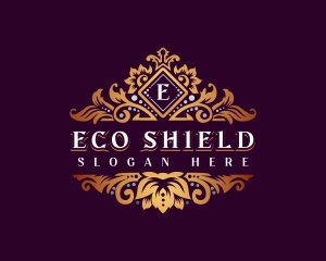 Luxurious Flower Shield logo design