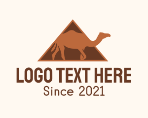 Tourist Spot - Egypt Camel Pyramid logo design