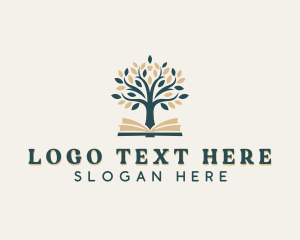 Bible Study - Tree Learning Book logo design