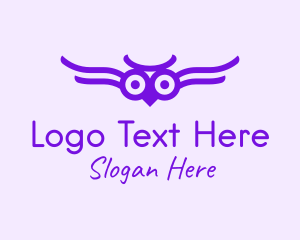 Nocturnal - Purple Owl Aviary logo design