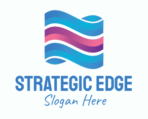 Modern Banner Waves logo design