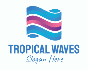 Modern Banner Waves logo design