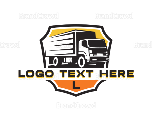 Box Truck Delivery Shield Logo