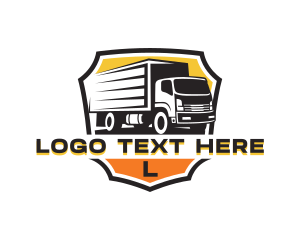 Transportation - Box Truck Delivery Shield logo design