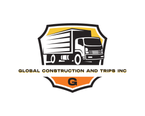 Cargo - Box Truck Delivery Shield logo design