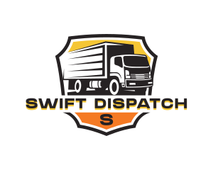 Box Truck Delivery Shield logo design