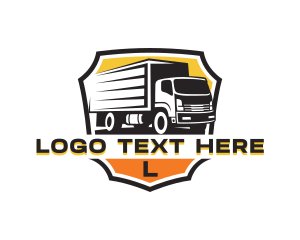 Box Truck - Box Truck Delivery Shield logo design