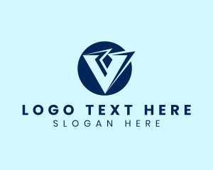 Voltage - Modern Electrical Voltage Letter V logo design
