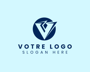 Express - Modern Electrical Voltage Letter V logo design