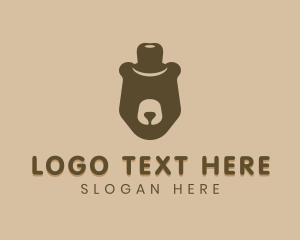 Bear - Minimalist Bear Hat logo design