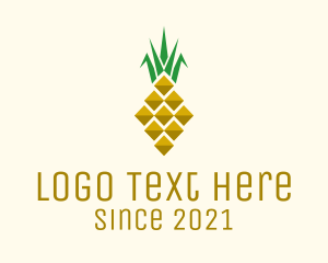Summer Drink - Geometric Modern Pineapple logo design