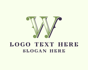 Elegant Cafe Bistro Letter W Logo