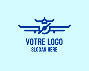 Blue Aircraft Flying Logo
