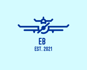 Aeroplane - Blue Aircraft Flying logo design