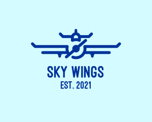 Aircraft - Blue Aircraft Flying logo design