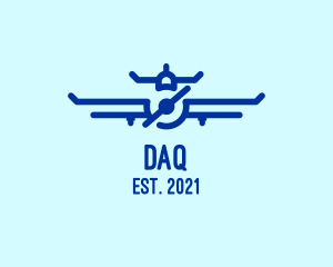 Fly - Blue Aircraft Flying logo design