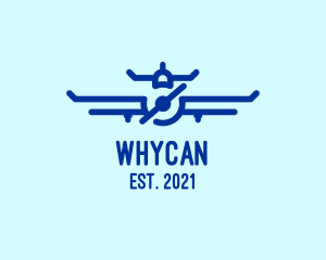 Air Transport - Blue Aircraft Flying logo design