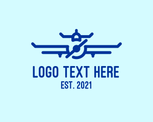 Aircraft - Blue Aircraft Flying logo design