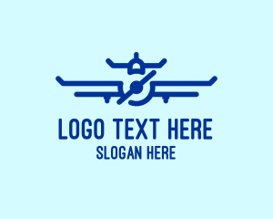 Blue Aircraft Flying Logo