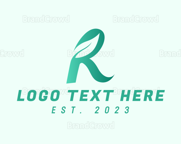 Herbal Leaf Letter R Logo