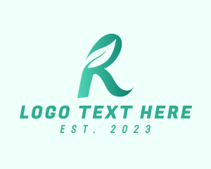 Vegan - Herbal Leaf Letter R logo design