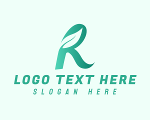 Herbal Leaf Letter R Logo