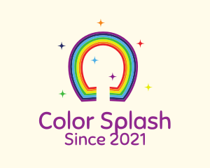 Cute Lucky Rainbow logo design