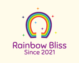 Cute Lucky Rainbow logo design